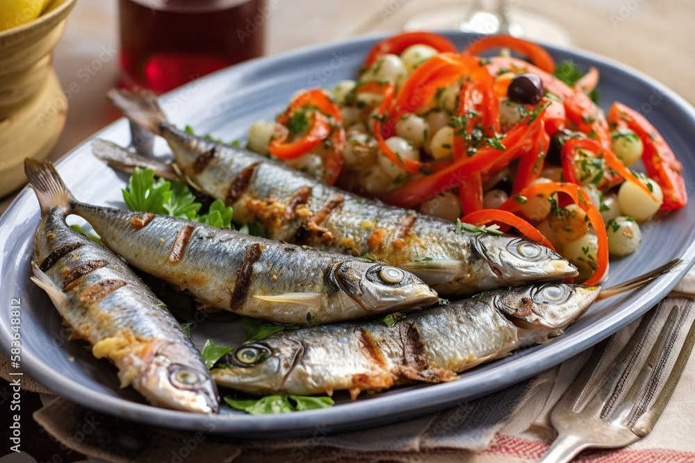 Sardinhas assadas na brasa, prato típico das festas populares portuguesas